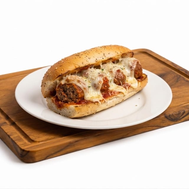 Meatball Parmigiana Hero.