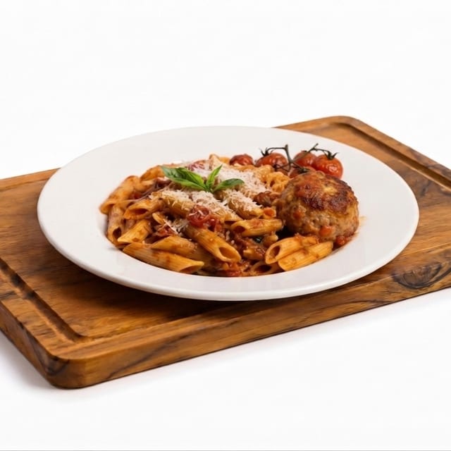 Penne with Meatball Lunch.
