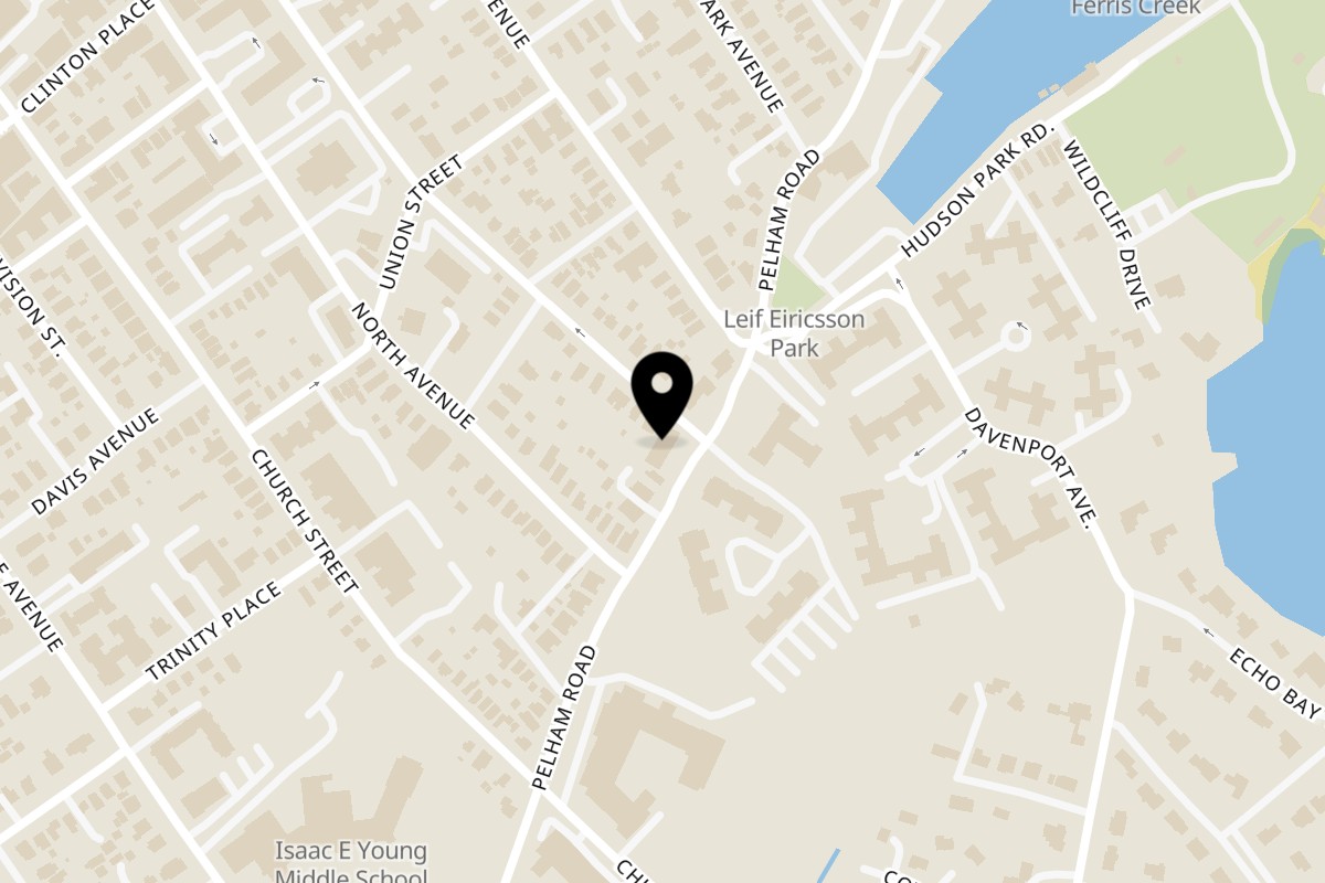 Map showing the location of Terranova Pizza on 123 Pelham Rd in New Rochelle